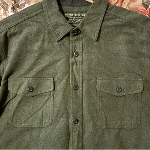 Grizzly Mountain Men's Forest Green Collared Shirt Jacket, Button Down XL